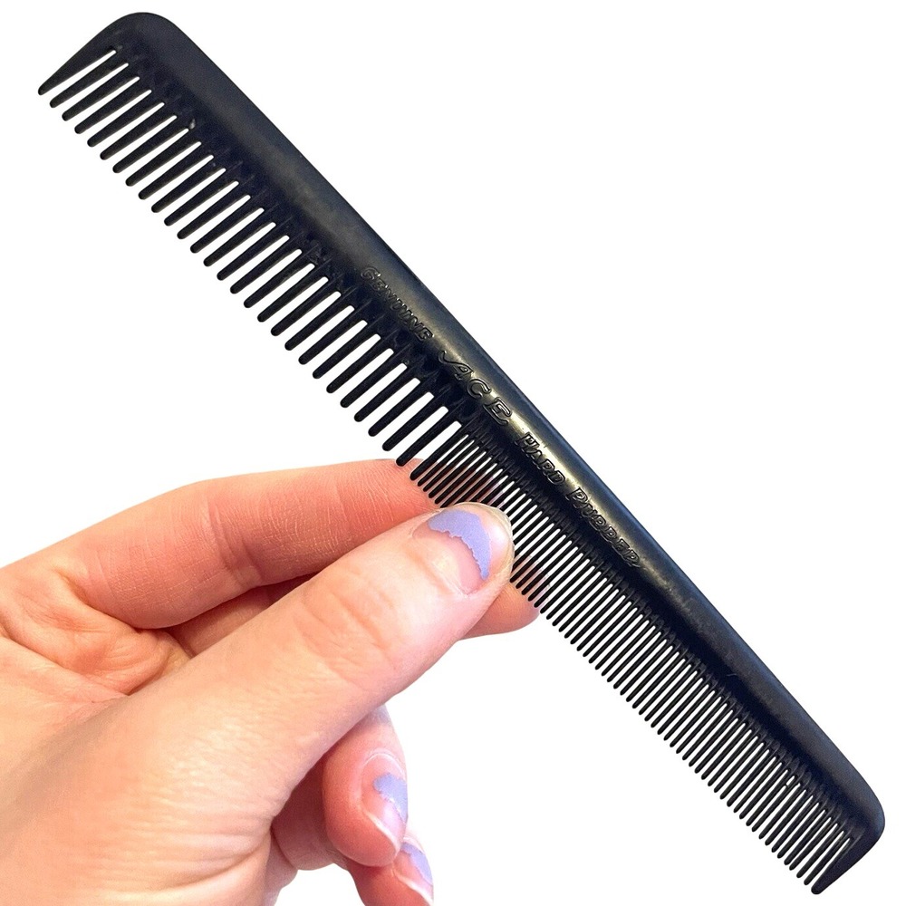 Vintage Ace Unbreakable Plastic Black Hard Rubber Comb Retro USA Pocket Purse‎